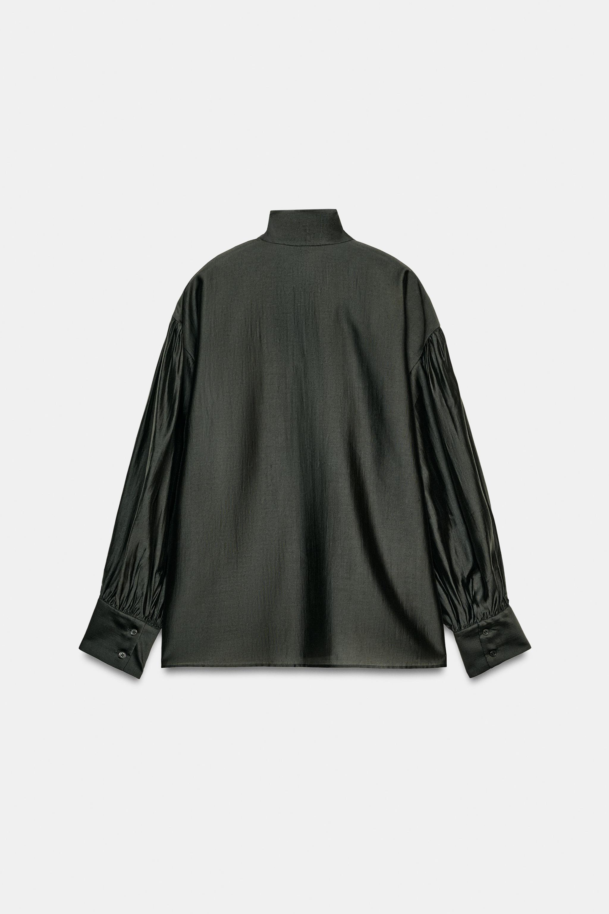 SATIN EFFECT SHIRT WITH TIES ZW COLLECTION
